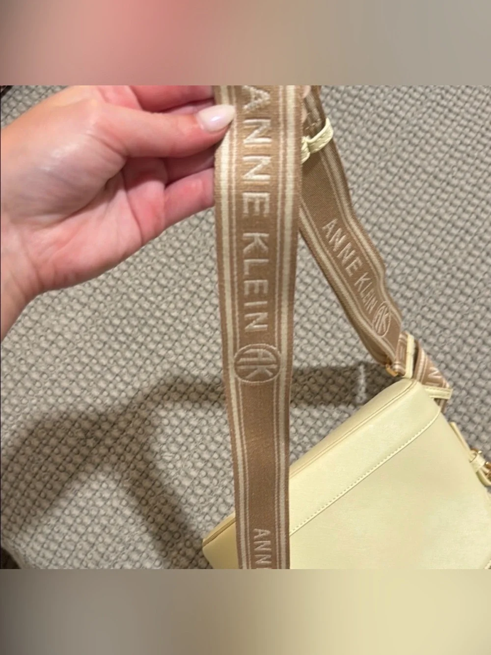 Anne Klein Pale Butter Yellow Dome Crossbody Bag